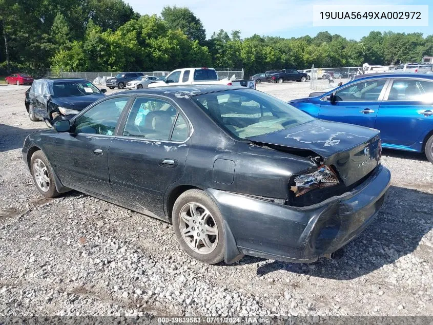 1999 Acura Tl 3.2 VIN: 19UUA5649XA002972 Lot: 39839563