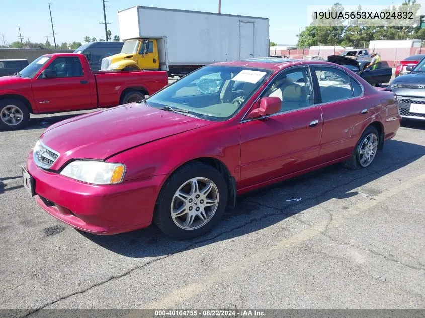 1999 Acura Tl 3.2 VIN: 19UUA5653XA024832 Lot: 40164755