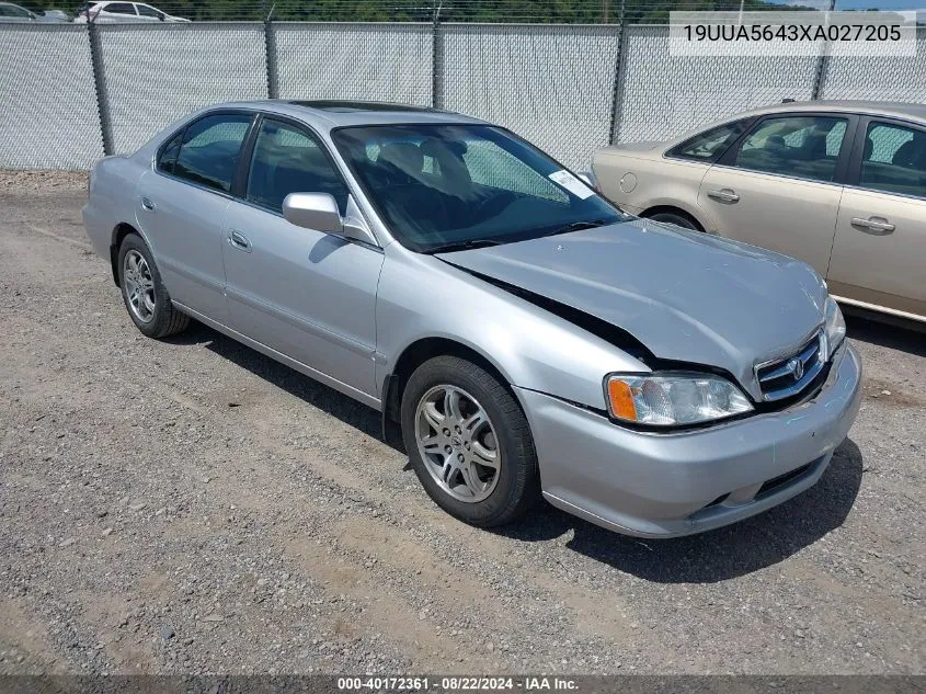 1999 Acura Tl 3.2 VIN: 19UUA5643XA027205 Lot: 40172361