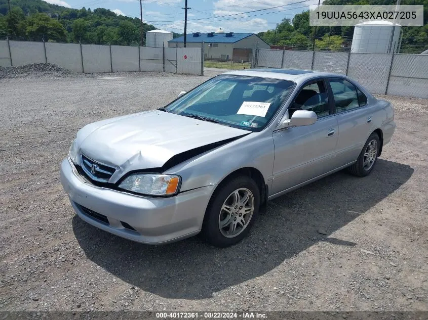 1999 Acura Tl 3.2 VIN: 19UUA5643XA027205 Lot: 40172361