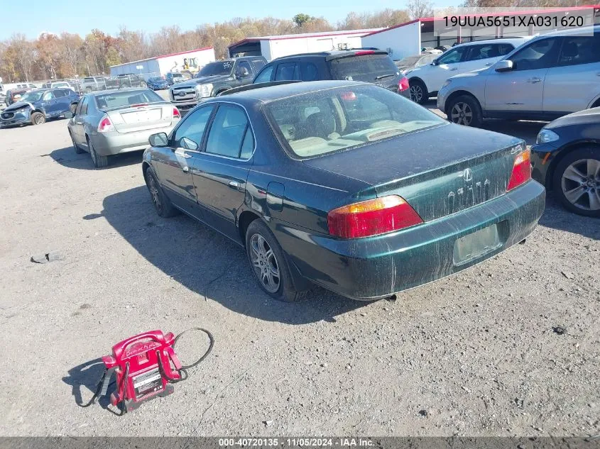 1999 Acura Tl 3.2 VIN: 19UUA5651XA031620 Lot: 40720135