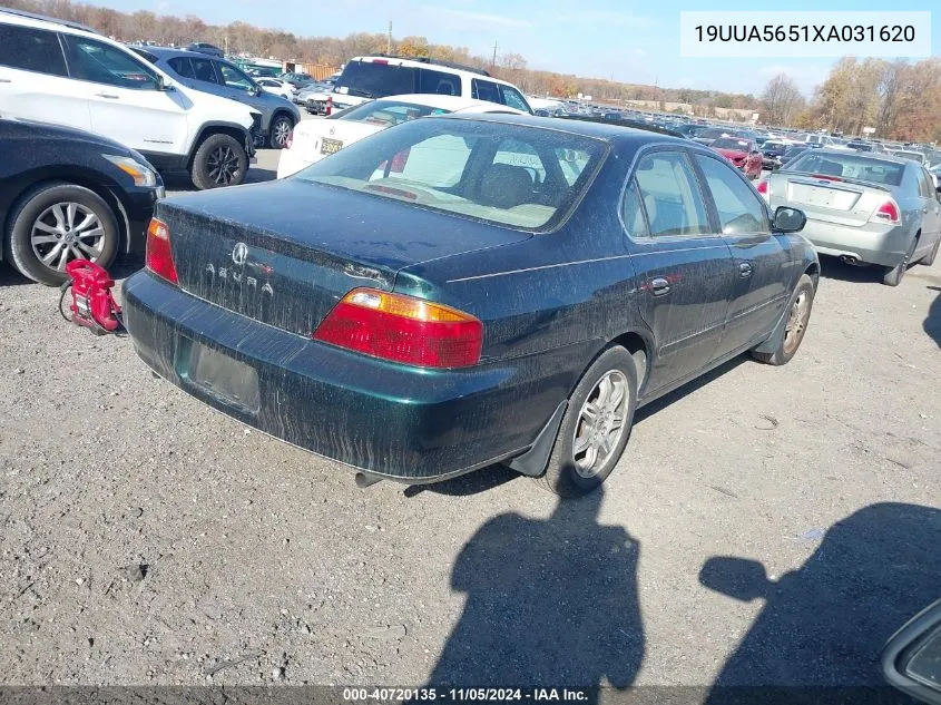 1999 Acura Tl 3.2 VIN: 19UUA5651XA031620 Lot: 40720135