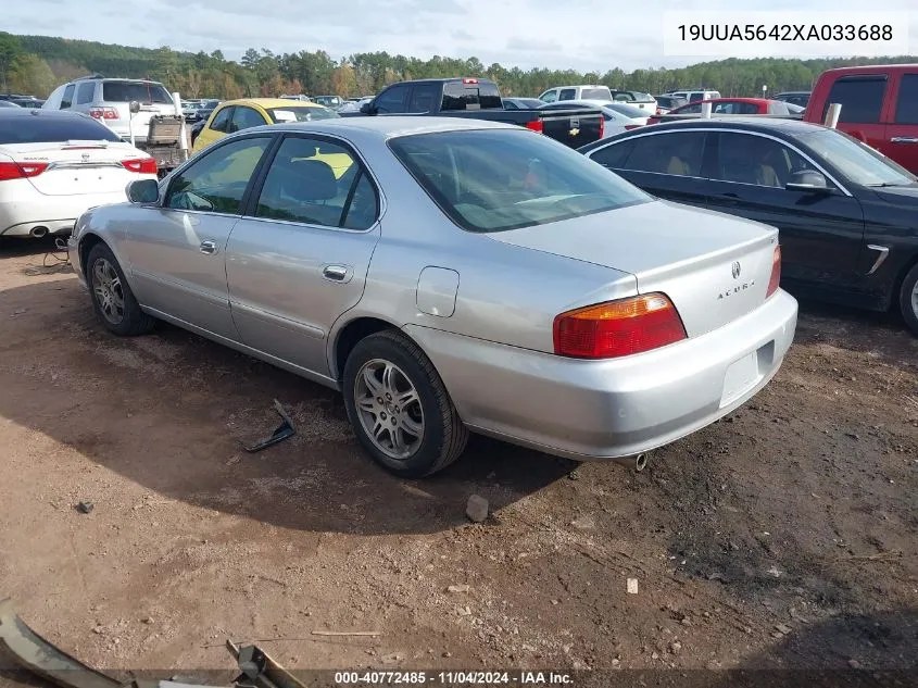 1999 Acura 3.2Tl VIN: 19UUA5642XA033688 Lot: 40772485