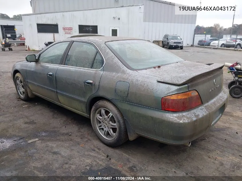 1999 Acura Tl 3.2 VIN: 19UUA5646XA043172 Lot: 40815407