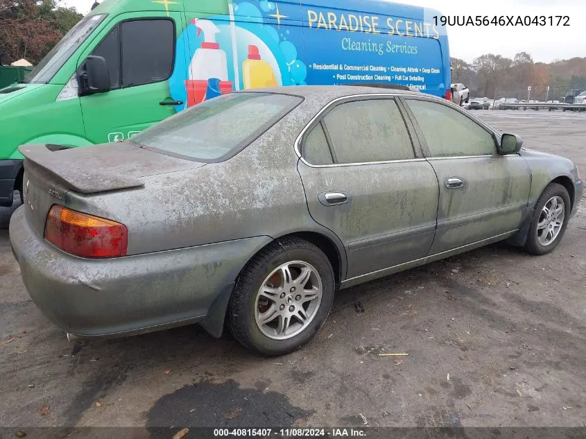 1999 Acura Tl 3.2 VIN: 19UUA5646XA043172 Lot: 40815407