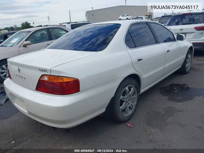 2000 Acura Tl 3.2 VIN: 19UUA5673YA045117 Lot: 40065847