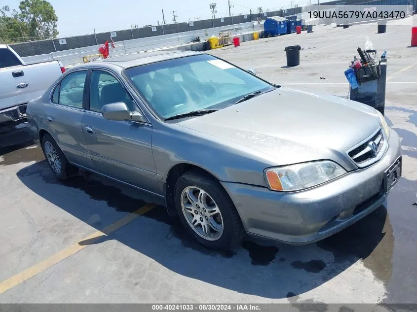 2000 Acura Tl 3.2 VIN: 19UUA5679YA043470 Lot: 40241033