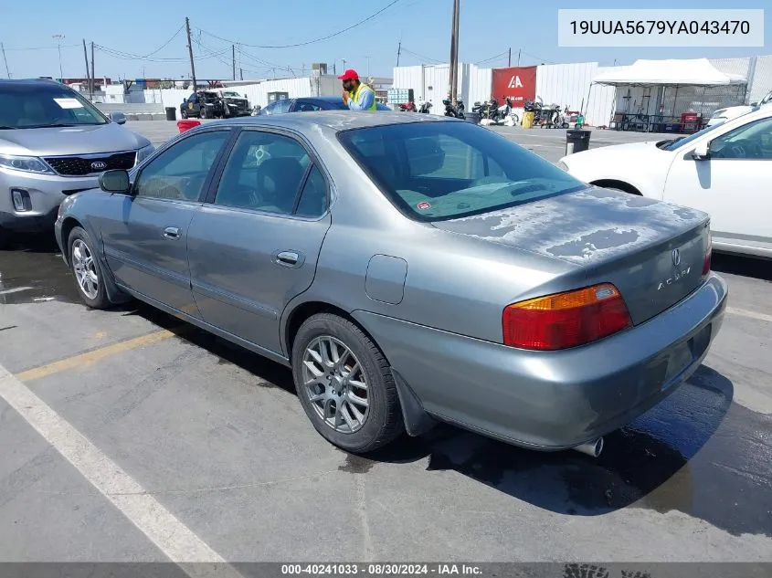 2000 Acura Tl 3.2 VIN: 19UUA5679YA043470 Lot: 40241033