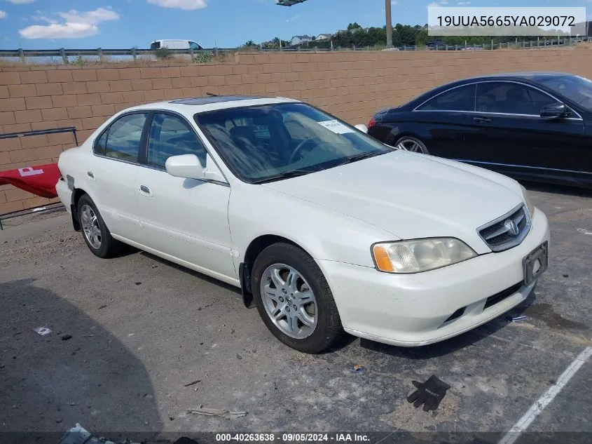 2000 Acura Tl 3.2 VIN: 19UUA5665YA029072 Lot: 40263638