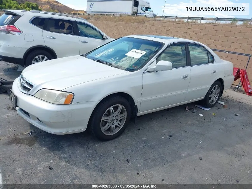 2000 Acura Tl 3.2 VIN: 19UUA5665YA029072 Lot: 40263638