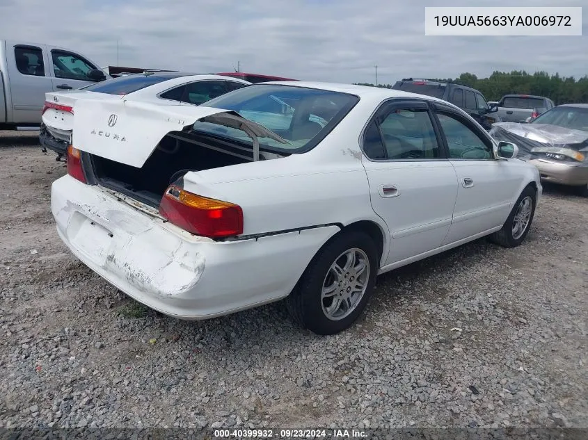 2000 Acura Tl 3.2 VIN: 19UUA5663YA006972 Lot: 40399932