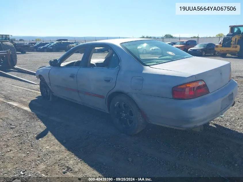 2000 Acura Tl 3.2 VIN: 19UUA5664YA067506 Lot: 40439390