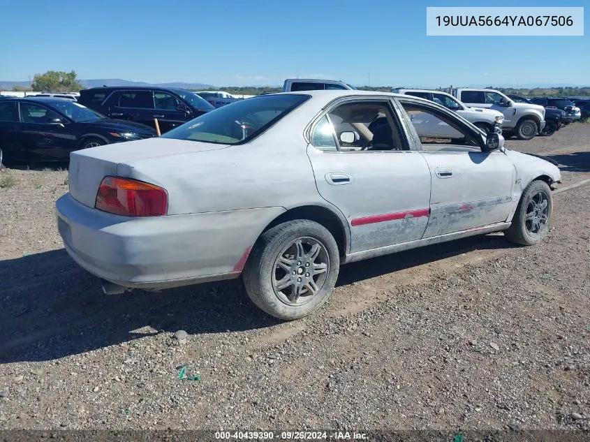 2000 Acura Tl 3.2 VIN: 19UUA5664YA067506 Lot: 40439390