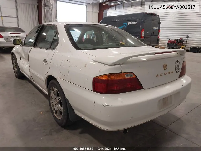 2000 Acura Tl 3.2 VIN: 19UUA5668YA003517 Lot: 40571859