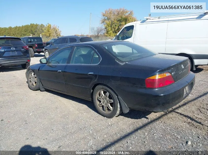 2000 Acura Tl 3.2 VIN: 19UUA566XYA061385 Lot: 40665528