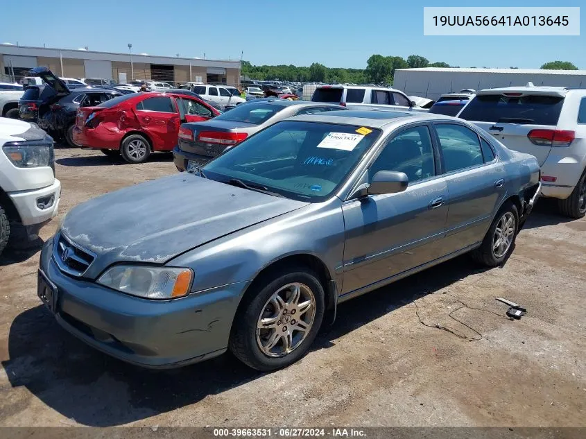 2001 Acura Tl 3.2 VIN: 19UUA56641A013645 Lot: 39663531