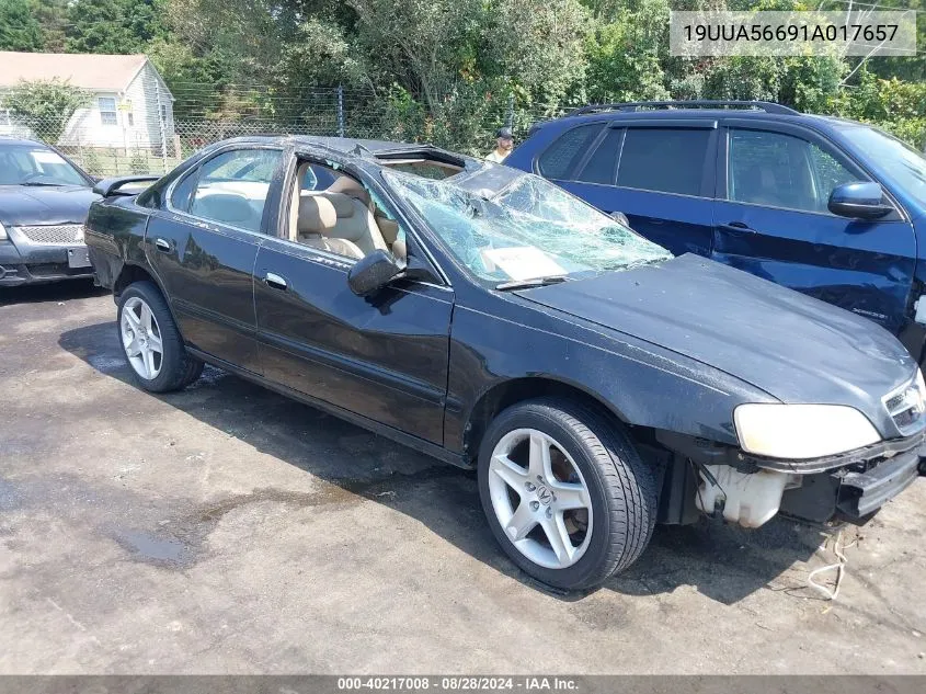 2001 Acura Tl 3.2 VIN: 19UUA56691A017657 Lot: 40217008