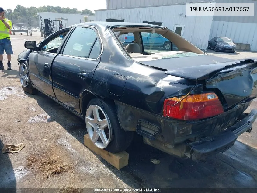 2001 Acura Tl 3.2 VIN: 19UUA56691A017657 Lot: 40217008