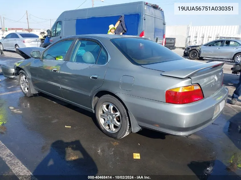 2001 Acura Tl 3.2 VIN: 19UUA56751A030351 Lot: 40468414