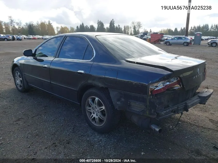 2001 Acura Tl 3.2 VIN: 19UUA56761A025238 Lot: 40725605