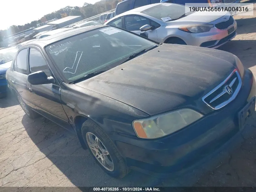 2001 Acura Tl 3.2 VIN: 19UUA56661A004316 Lot: 40735285