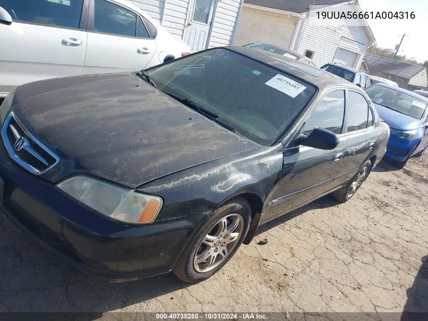 2001 Acura Tl 3.2 VIN: 19UUA56661A004316 Lot: 40735285