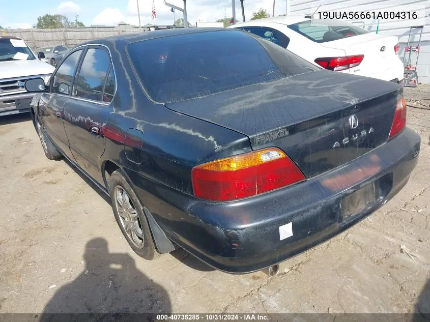 2001 Acura Tl 3.2 VIN: 19UUA56661A004316 Lot: 40735285