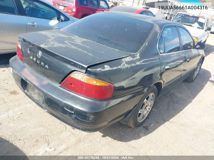 2001 Acura Tl 3.2 VIN: 19UUA56661A004316 Lot: 40735285