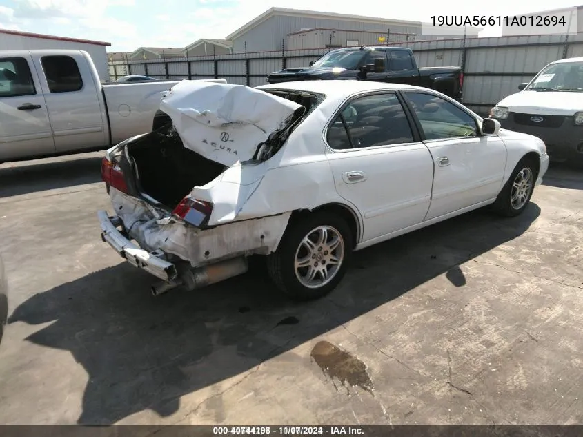 2001 Acura Tl 3.2 (A5) VIN: 19UUA56611A012694 Lot: 40744198