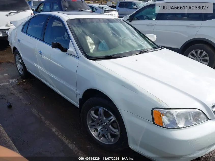 2001 Acura Tl 3.2 VIN: 19UUA56611A033027 Lot: 40795229