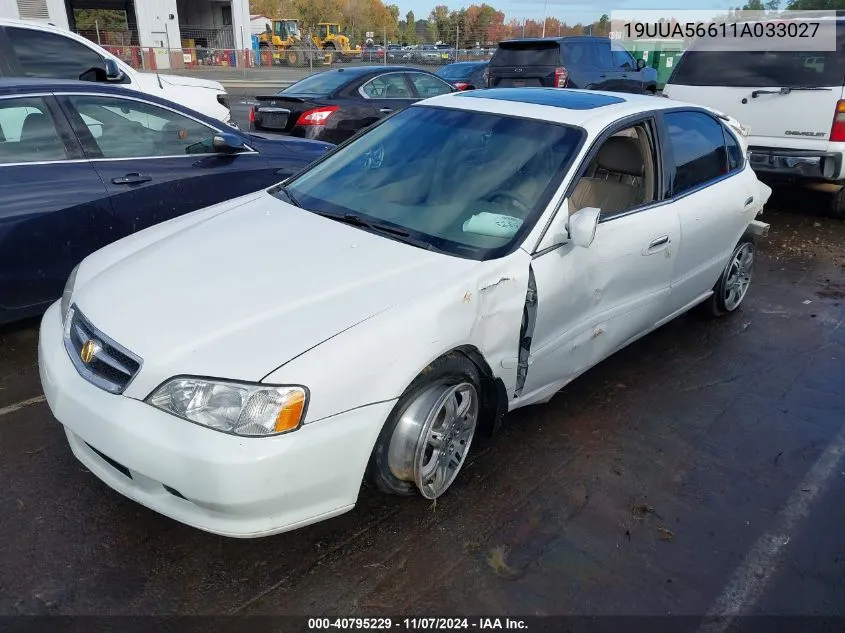 2001 Acura Tl 3.2 VIN: 19UUA56611A033027 Lot: 40795229