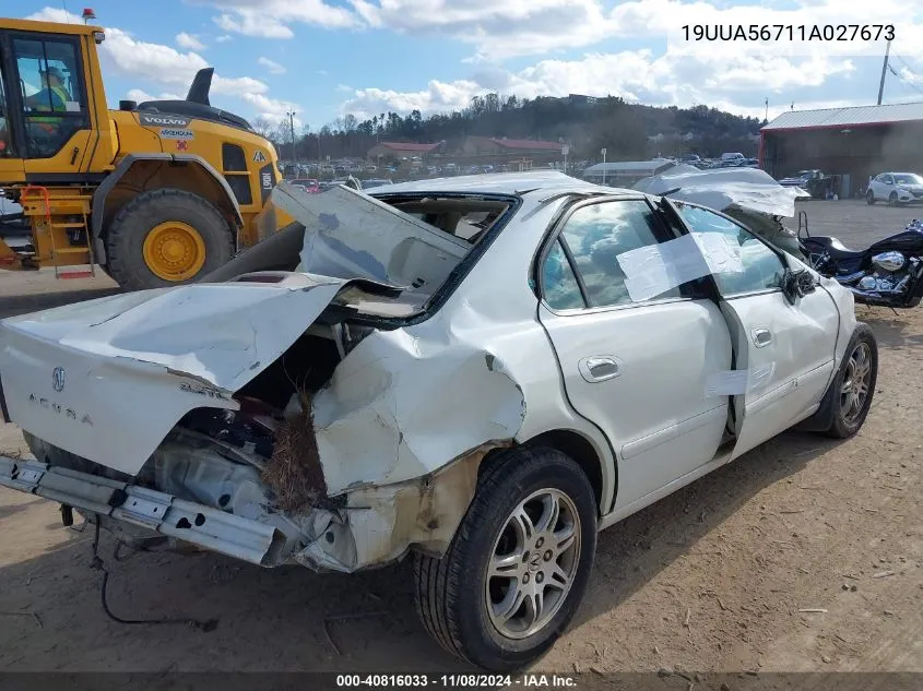 2001 Acura Tl 3.2 VIN: 19UUA56711A027673 Lot: 40816033