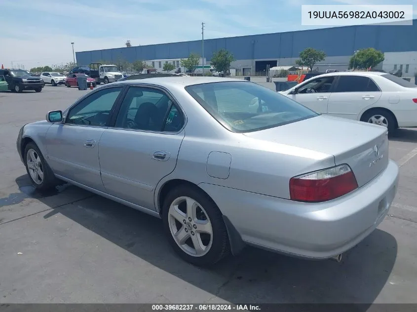 2002 Acura Tl 3.2 Type S VIN: 19UUA56982A043002 Lot: 39682237