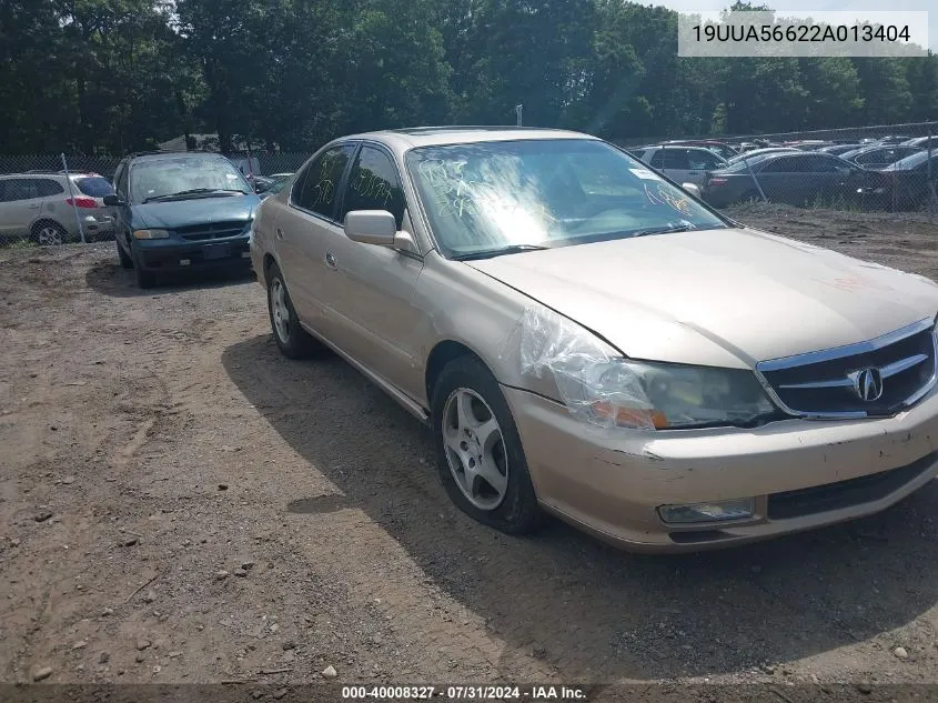 2002 Acura Tl 3.2 VIN: 19UUA56622A013404 Lot: 40008327