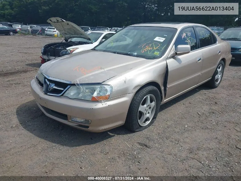 2002 Acura Tl 3.2 VIN: 19UUA56622A013404 Lot: 40008327