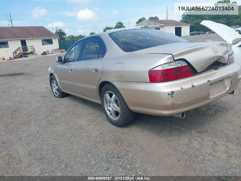 2002 Acura Tl 3.2 VIN: 19UUA56622A013404 Lot: 40008327