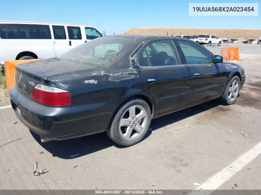 2002 Acura Tl 3.2 Type S VIN: 19UUA568X2A023454 Lot: 40033057