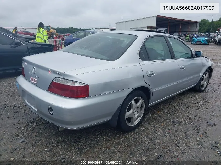 2002 Acura Tl 3.2 VIN: 19UUA56682A017909 Lot: 40040997