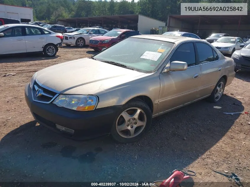 2002 Acura Tl 3.2 VIN: 19UUA56692A025842 Lot: 40239937