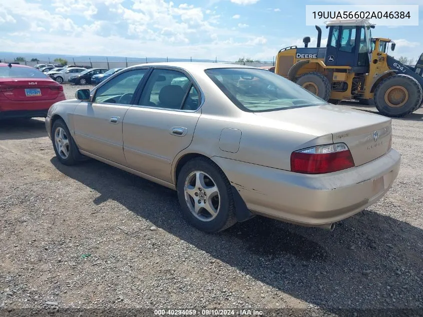 2002 Acura Tl 3.2 VIN: 19UUA56602A046384 Lot: 40294059