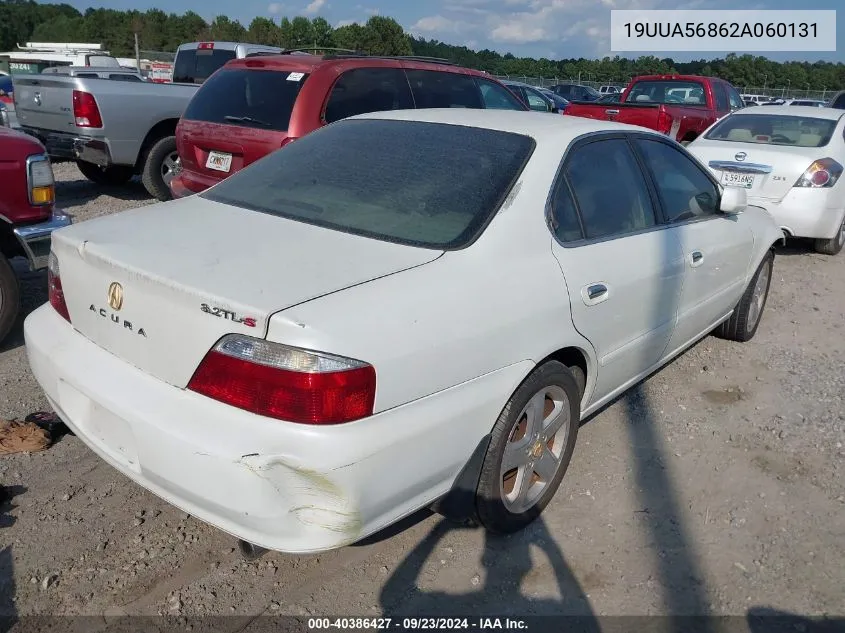 2002 Acura Tl 3.2 Type S VIN: 19UUA56862A060131 Lot: 40386427