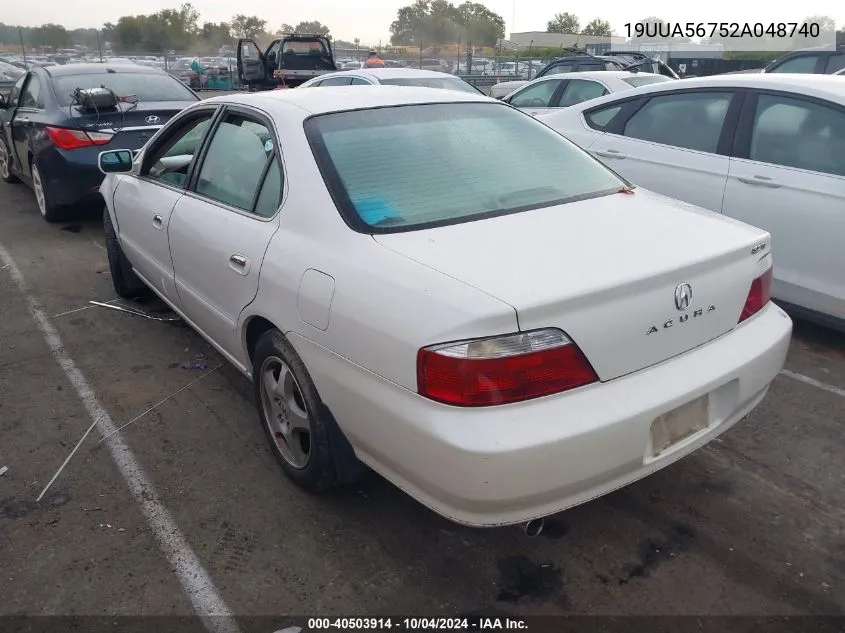 2002 Acura Tl 3.2 VIN: 19UUA56752A048740 Lot: 40503914