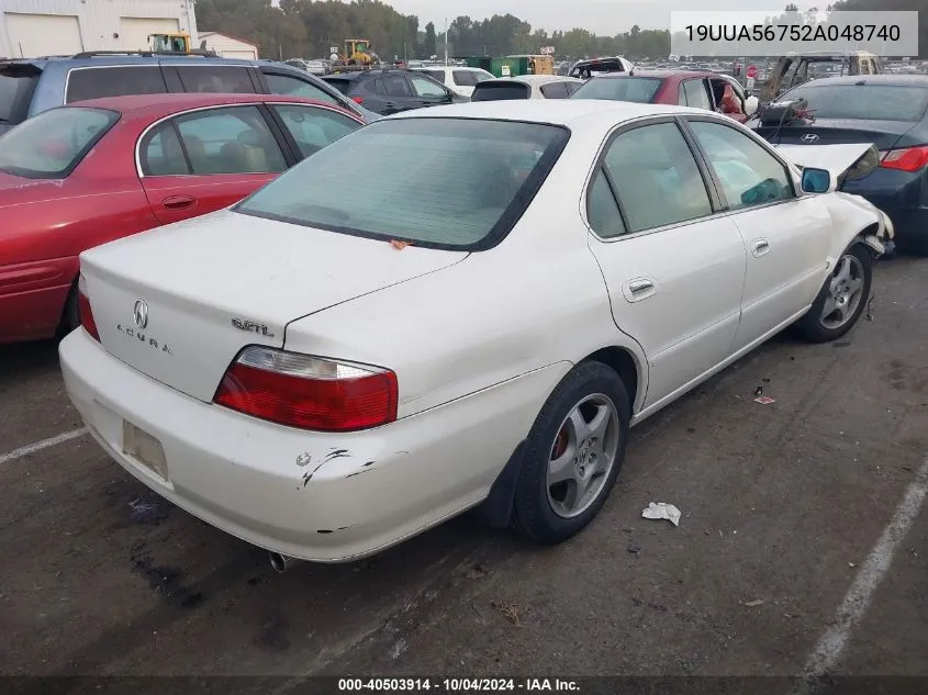 2002 Acura Tl 3.2 VIN: 19UUA56752A048740 Lot: 40503914