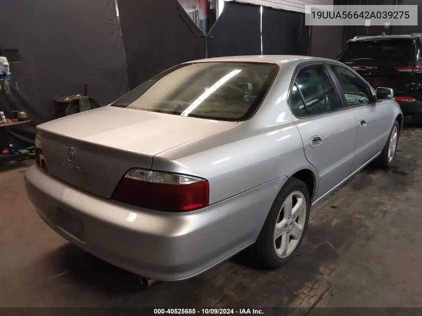 2002 Acura Tl 3.2 VIN: 19UUA56642A039275 Lot: 40525685