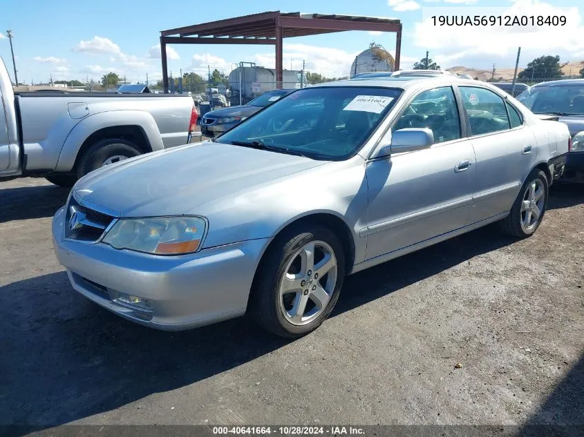 2002 Acura Tl 3.2 Type S VIN: 19UUA56912A018409 Lot: 40641664