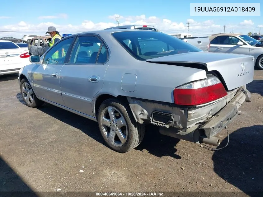 2002 Acura Tl 3.2 Type S VIN: 19UUA56912A018409 Lot: 40641664