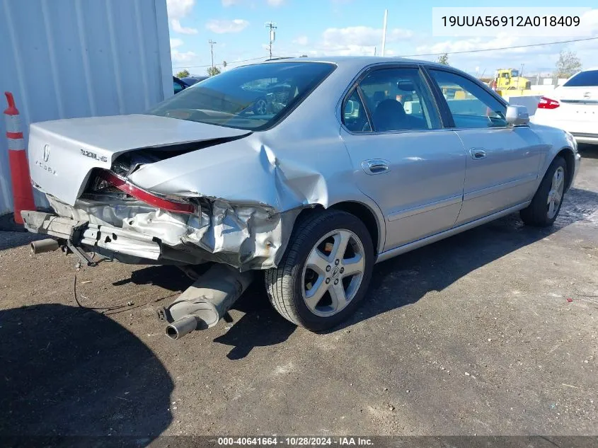 2002 Acura Tl 3.2 Type S VIN: 19UUA56912A018409 Lot: 40641664