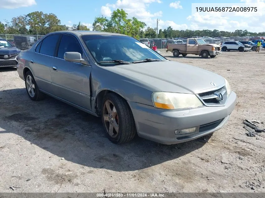 2002 Acura Tl 3.2 Type S VIN: 19UUA56872A008975 Lot: 40761583