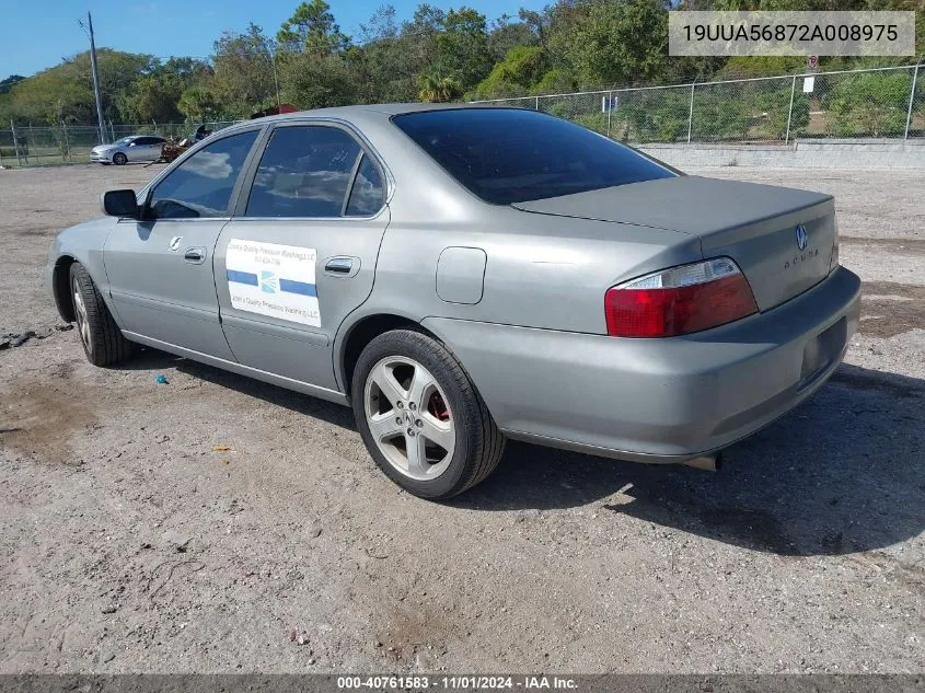 2002 Acura Tl 3.2 Type S VIN: 19UUA56872A008975 Lot: 40761583