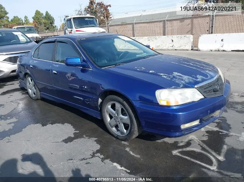 2002 Acura Tl 3.2 Type S VIN: 19UUA56942A020221 Lot: 40795513